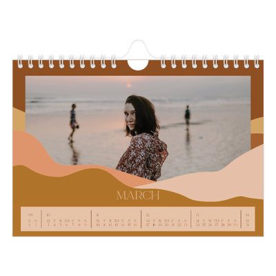 A5 Landscape Photo Calendar — Neutral mountains [March]