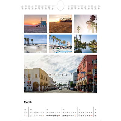 A4 Photo Calendar — Picture grid [March]