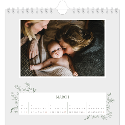 Square calendars  — Hand drawn flowers [March]