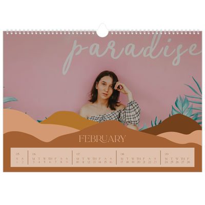 A3 Photo Calendar — Neutral mountains [February]