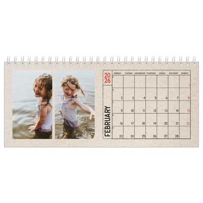 Desk calendars — Craft stamp effect [February]