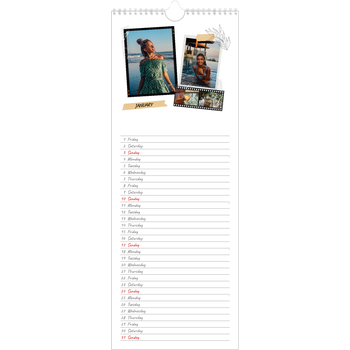 Slim Calendar (15 x 40cm) — Scrapbook flair