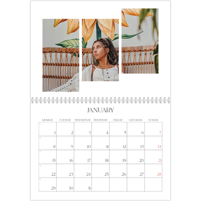 A4 Double Photo Calendar — Travel mosaics [January]
