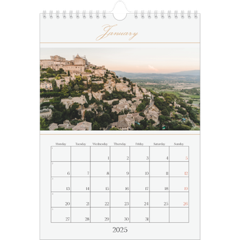 A4 Photo Calendar — Gold script banner