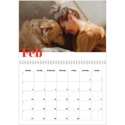 A4 Double Photo Calendar — A bold year [February]