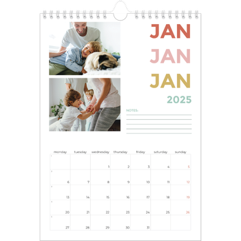 A4 Photo Calendar — Colourful type