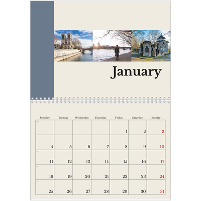 A4 Double Photo Calendar — Sights of the world [January]