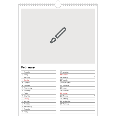 A3 photo calendars — Design your own product [February]