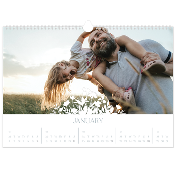 A3 Landscape Photo Calendar — Flower motif