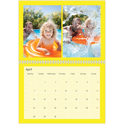 A4 Double Photo Calendar — Bright and bold [April]