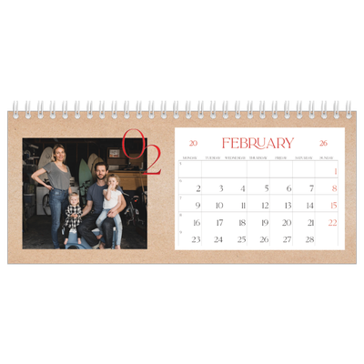 Desk calendars — Pops of red [February]