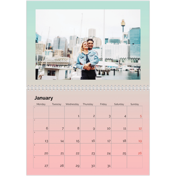 A4 Double Photo Calendar — Pastel shades