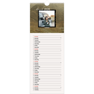 Slim Calendar  — Adventure wanderlust [March]