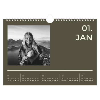 A4 Landscape Photo Calendar — Contemporary bold