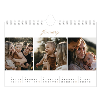 A5 Landscape Photo Calendar — Photo strip boxes