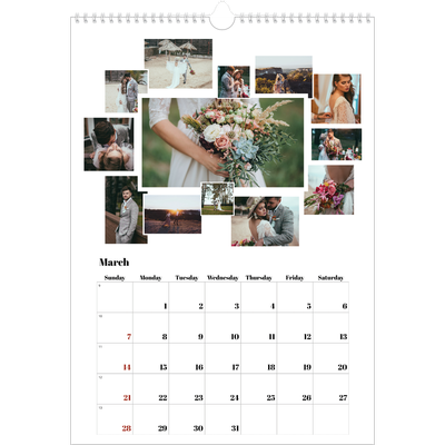 A3 photo calendars — Collage shapes [March]