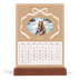 Easel Desk Calendar Portrait  — Kraft and bow [March]