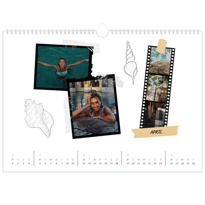 A3 Photo Calendar — Scrapbook flair [April]