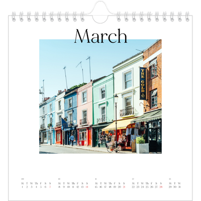 Square calendars  — My travelogue [March]