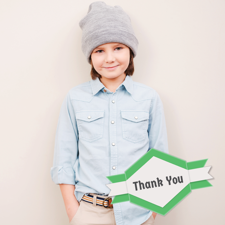 Thank you cards — Green label