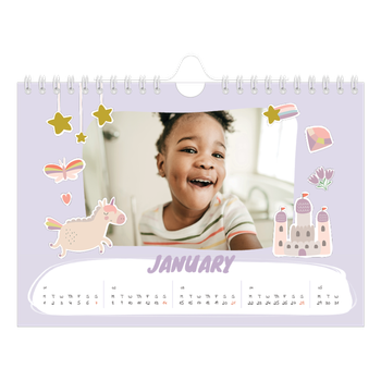 A5 Landscape Photo Calendar — Rainbow unicorn