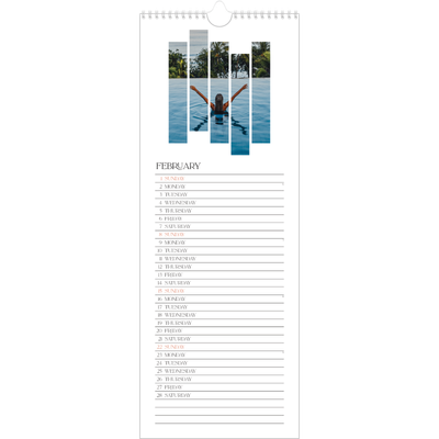Slim Calendar  — Travel mosaics [February]