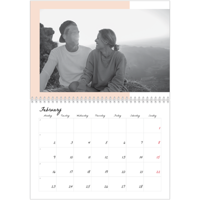 A4 Double Photo Calendar — Colour screens [February]