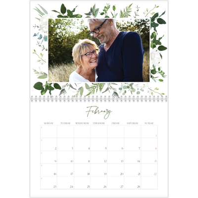 A4 Double Photo Calendar — Traditional flowers [February]