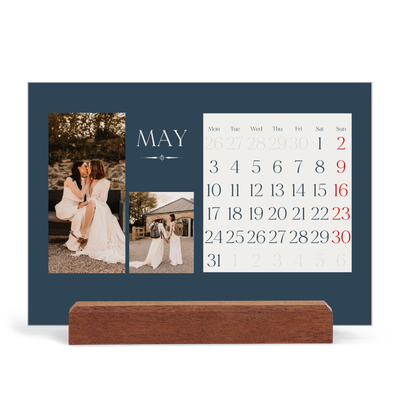 Easel Desk Calendar Landscape  — Slate and serifs [cover]