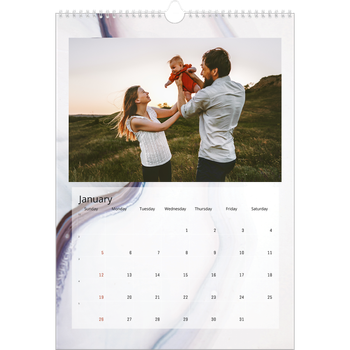 A3 Photo Calendar — Paper marbling