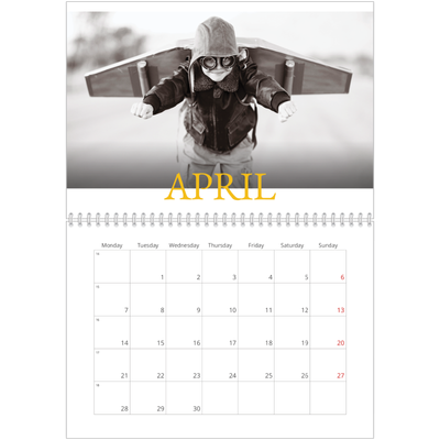 A4 Double Photo Calendar — Heritage style [April]