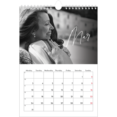 A4 Photo Calendar — Elegant script [March]
