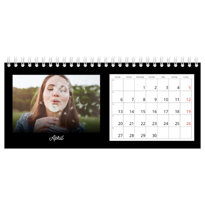 Desk calendars — Black minimal [April]