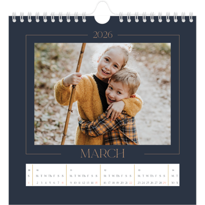 Square calendars  — Prussian blue [March]