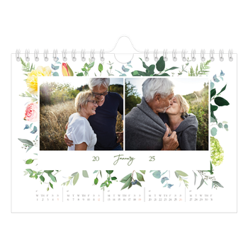 A5 Landscape Photo Calendar — Traditional flowers