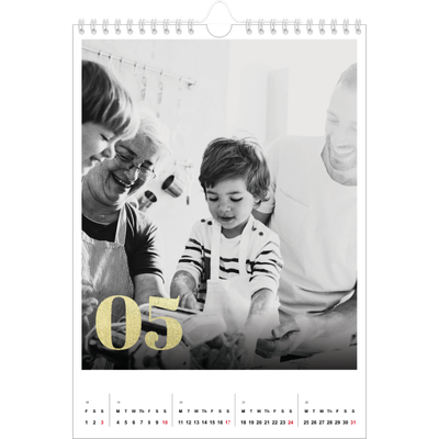 A4 Photo Calendar — Large glitter numbers [cover]