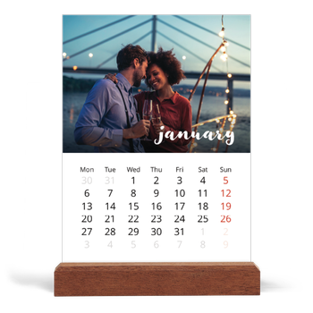 Easel Desk Calendar Portrait — Simple script