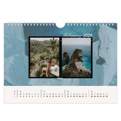 A4 Landscape Photo Calendar — Adventure wanderlust [February]
