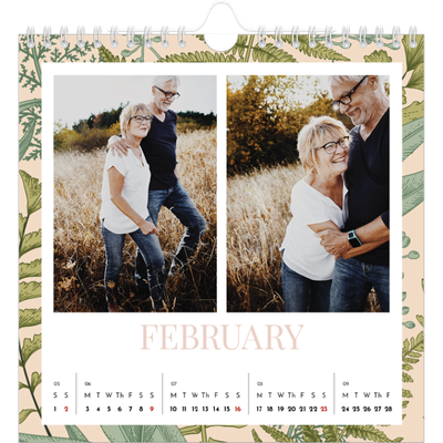 Square calendars  — Floral wallpapers [February]