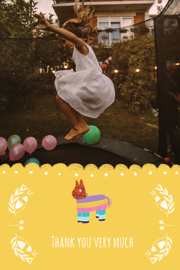 Thank you cards — Pinata Party