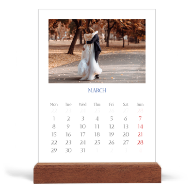 Easel Desk Calendar Portrait  — Cobalt classic [March]