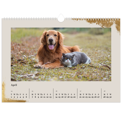 A3 Photo Calendar — Classic Gold [April]