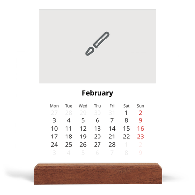 Easel Desk Calendar Portrait  — Design your own product [February]