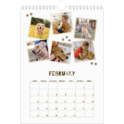 A4 Photo Calendar — Playful puppy [February]