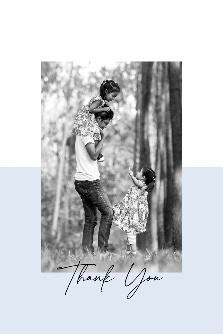 Thank you cards — Blue thank you