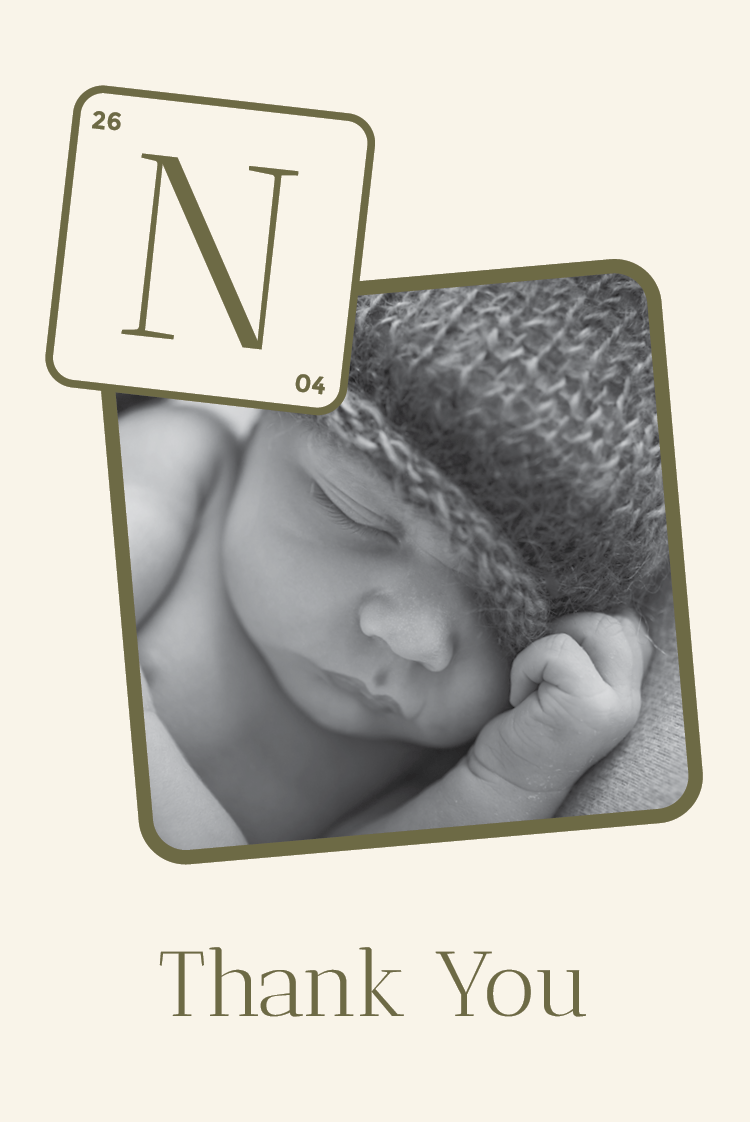 Thank you cards — Tile initial