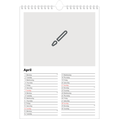 A4 Photo Calendar — Design your own product [April]