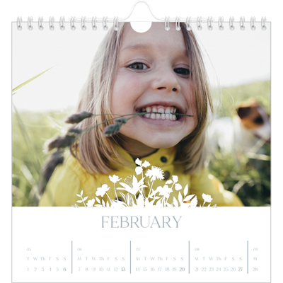 Square calendars  — Flower motif [February]