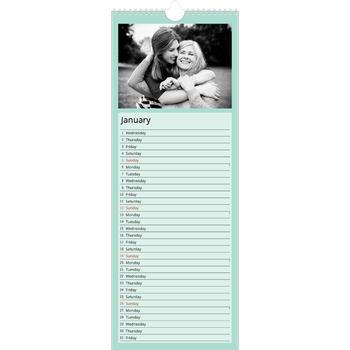 Slim Calendar (15 x 40cm) — Nordic colours