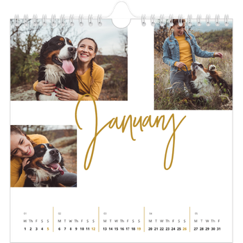 Square Photo Calendar — Gold marker pen
